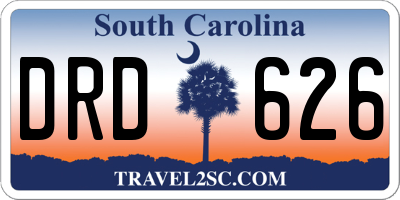 SC license plate DRD626