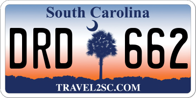 SC license plate DRD662