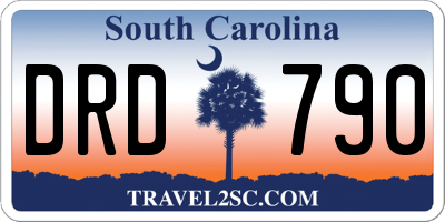 SC license plate DRD790