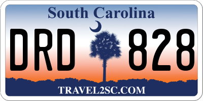 SC license plate DRD828