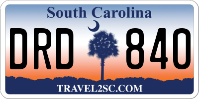SC license plate DRD840