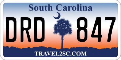 SC license plate DRD847