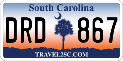 SC license plate DRD867