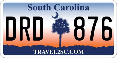 SC license plate DRD876
