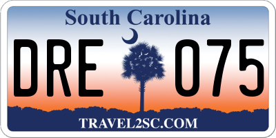 SC license plate DRE075