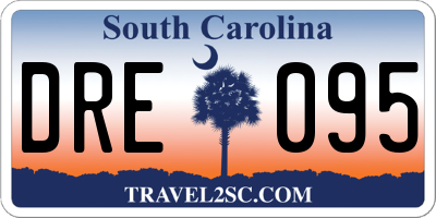 SC license plate DRE095
