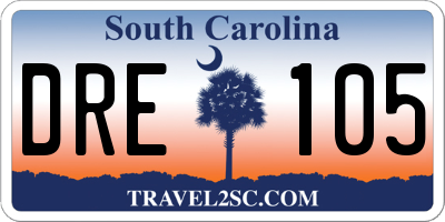 SC license plate DRE105