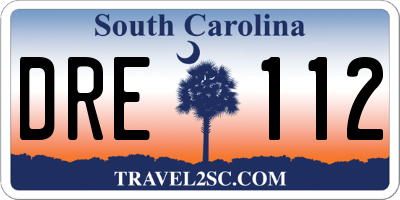 SC license plate DRE112