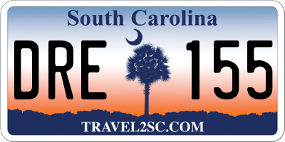 SC license plate DRE155