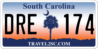 SC license plate DRE174