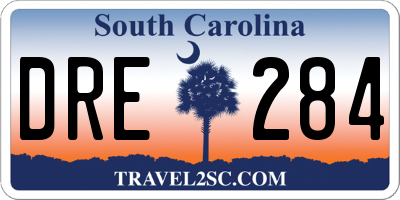 SC license plate DRE284