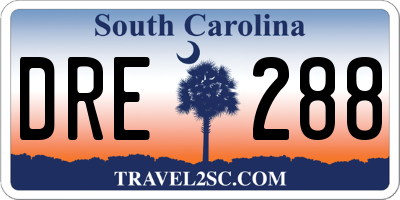 SC license plate DRE288