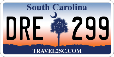 SC license plate DRE299