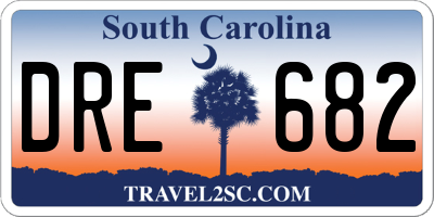 SC license plate DRE682