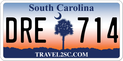 SC license plate DRE714