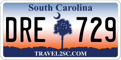 SC license plate DRE729