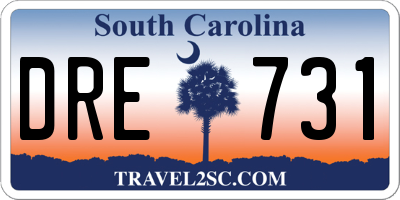 SC license plate DRE731