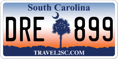 SC license plate DRE899