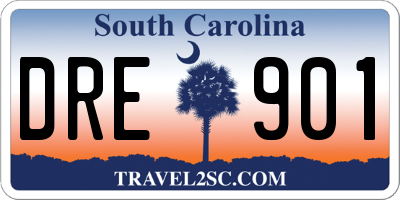 SC license plate DRE901