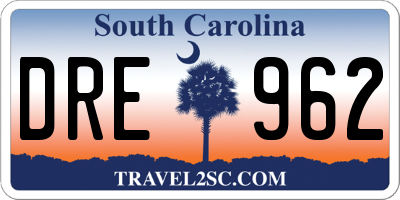 SC license plate DRE962