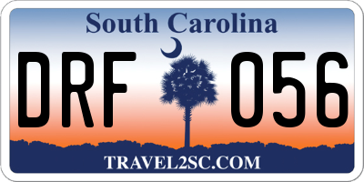 SC license plate DRF056