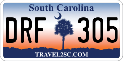 SC license plate DRF305