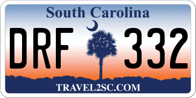 SC license plate DRF332