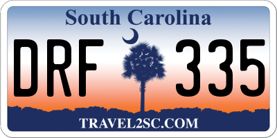 SC license plate DRF335