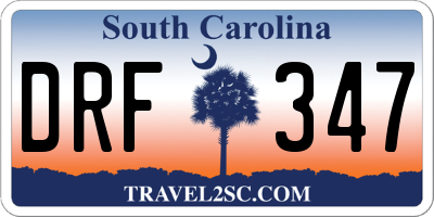 SC license plate DRF347