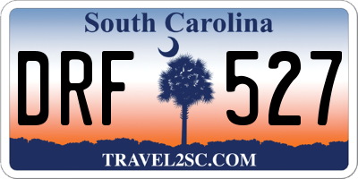 SC license plate DRF527