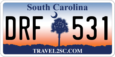SC license plate DRF531