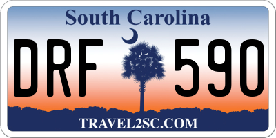 SC license plate DRF590