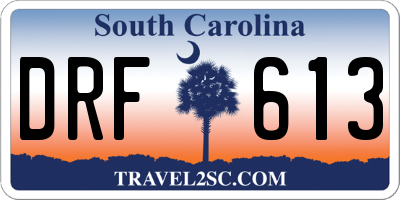 SC license plate DRF613