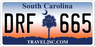 SC license plate DRF665