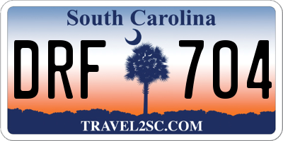 SC license plate DRF704