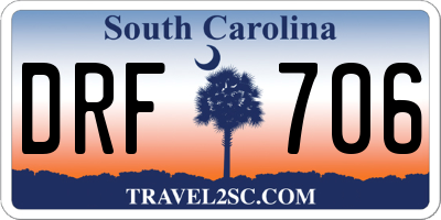 SC license plate DRF706