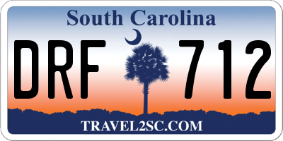 SC license plate DRF712