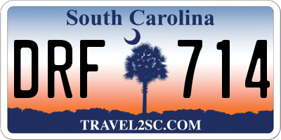 SC license plate DRF714
