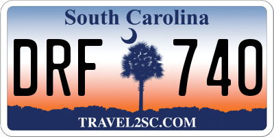 SC license plate DRF740