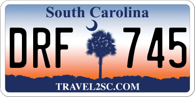 SC license plate DRF745