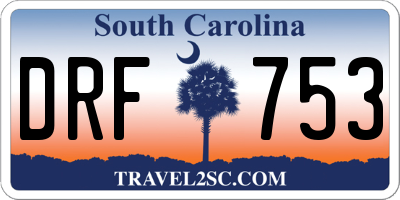 SC license plate DRF753