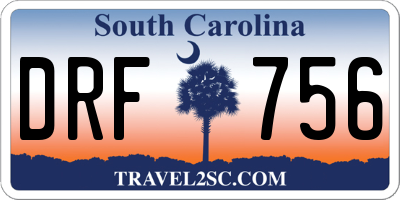 SC license plate DRF756