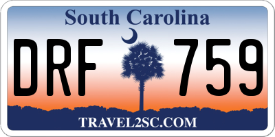 SC license plate DRF759