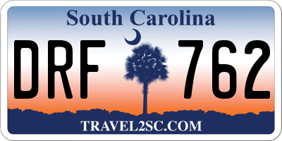 SC license plate DRF762