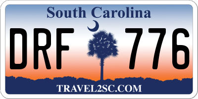 SC license plate DRF776