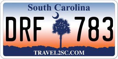 SC license plate DRF783