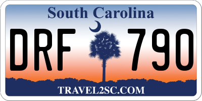 SC license plate DRF790