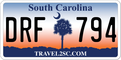 SC license plate DRF794