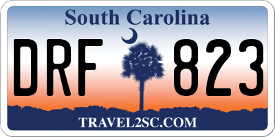 SC license plate DRF823