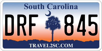 SC license plate DRF845